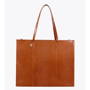 NWT BEIS LARGE WORK TOTE IN COGNAC CROC